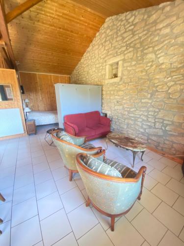 Ruang duduk di Gîte Les Sablières
