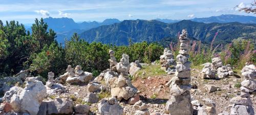 a group of rocks on top of a mountain at Alpina Inzell Wohnung 454 in Inzell