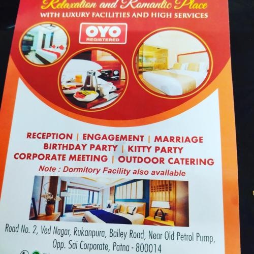 ein Flyer für eine Beförderung für ein Hotelzimmer in der Unterkunft Buddha villa in Patna