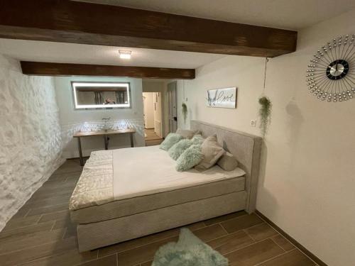 1 dormitorio con 1 cama grande en una habitación en Escape Private SPA II, en Bad Zurzach