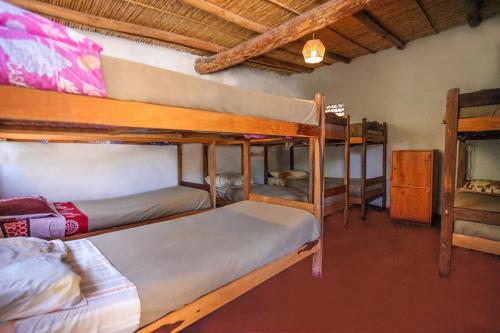 a room with four bunk beds in a house at Hostel Waira in Tilcara