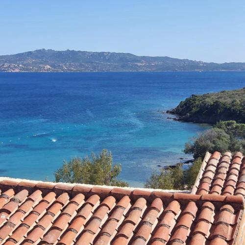 a view of the ocean from the roof of a house at Oasi CalaCapra - Palau Costa Smeralda in Proiettore
