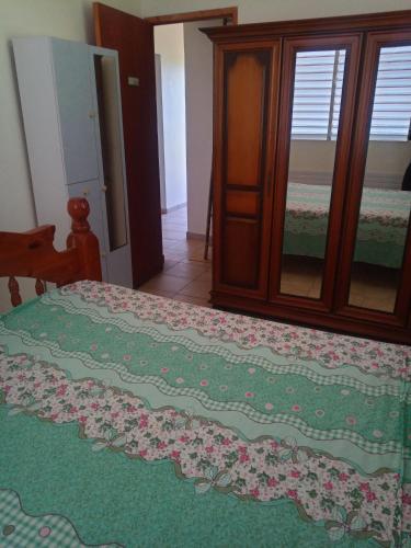 1 dormitorio con 1 cama y vestidor en Mornes Caraïbes en Vieux-Habitants