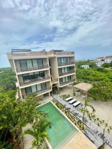 Kolam renang di atau dekat dengan Breathtaking Ocean Vista Penthouse in Holbox at Yumbalam