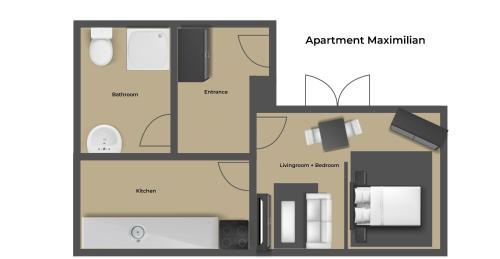 a floor plan of a apartment unit at Haus Waldblick in Philippsreut