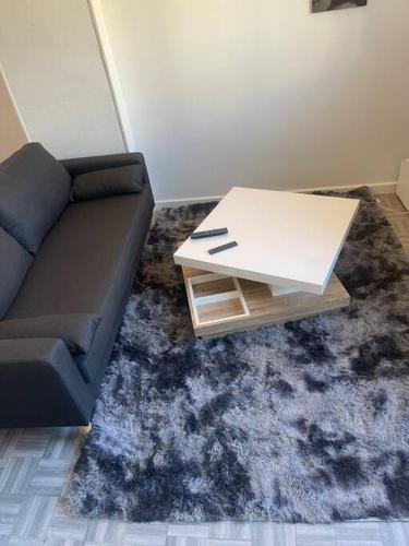 a living room with a couch and a coffee table at Appartement Croix rousse 69004 in Lyon