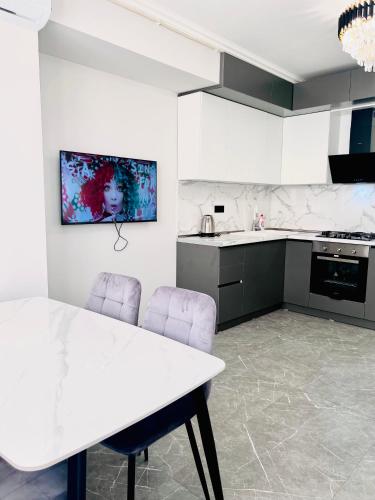 Kuchyň nebo kuchyňský kout v ubytování Cozy and stylish Apartment in Yerevan