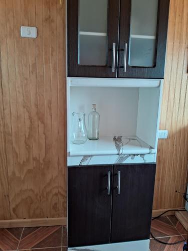 Kuchyň nebo kuchyňský kout v ubytování Cabaña ecológica