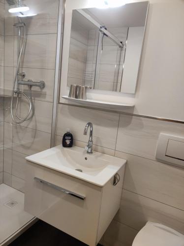 Koupelna v ubytování Ferienwohnung Katrin Spindler