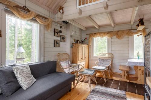 Posezení v ubytování Traditional cottage with hot tub