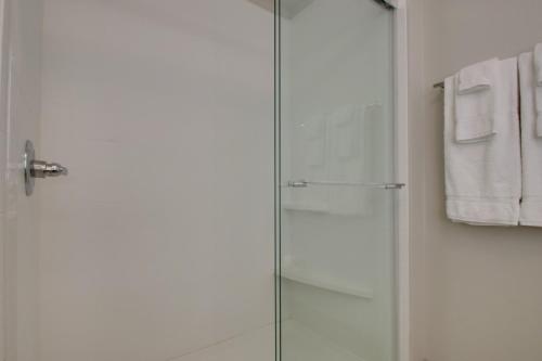 a shower with a glass door in a bathroom at Holiday Inn Express & Suites - Mount Vernon by IHG in Mount Vernon