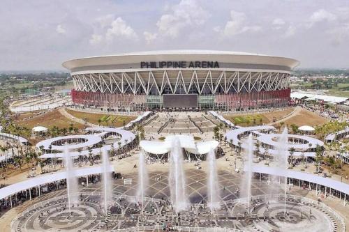 an aerial view of the philippine arena at Black & Bold - 1BR Condo 50mbpsWIFI near SM Marilao in Marilao