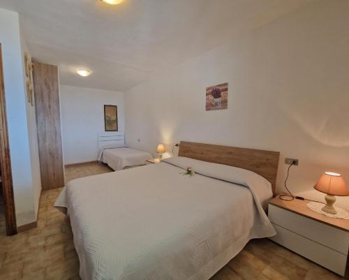 a bedroom with a large white bed in a room at Appartamenti Il Sogno in Capoliveri