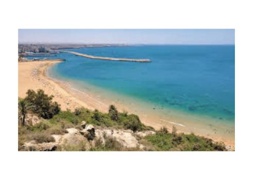 an aerial view of a beach with blue water at Apartment in Safi Fantastic Near the sea, Morocco in Safi