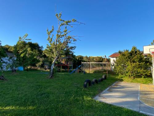 een park met een boom en een speeltuin bij Cabañas Nalhuitad in Molina