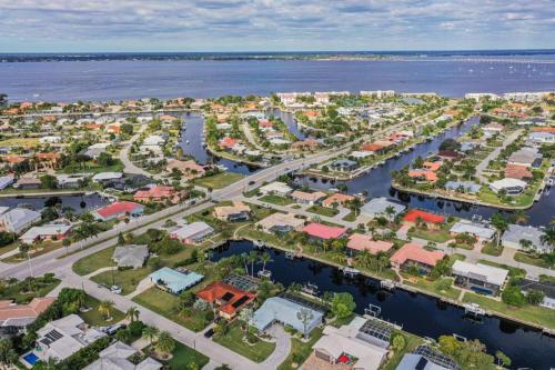 an aerial view of a city next to the water at Villa Tranquility-Waterfront-Punta Gorda, FL in Punta Gorda