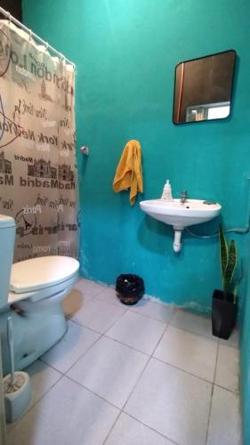 a bathroom with a toilet and a sink at Creativa Home in Gualeguaychú