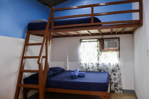 1 dormitorio con 2 literas y ventana en Nasigdan Serene Homestay, en El Nido
