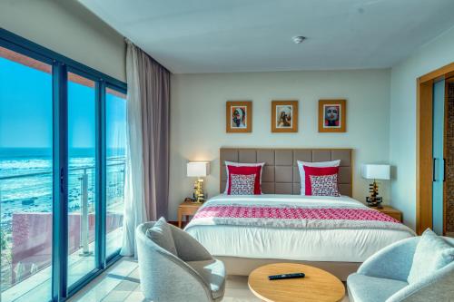 Azalaï Hôtel Dakarにあるベッド