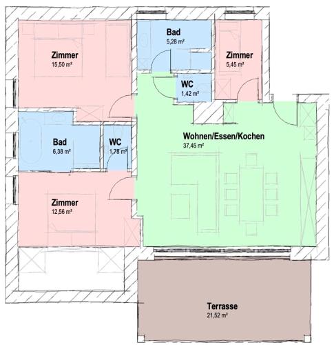 Půdorys ubytování Villa Turnersee