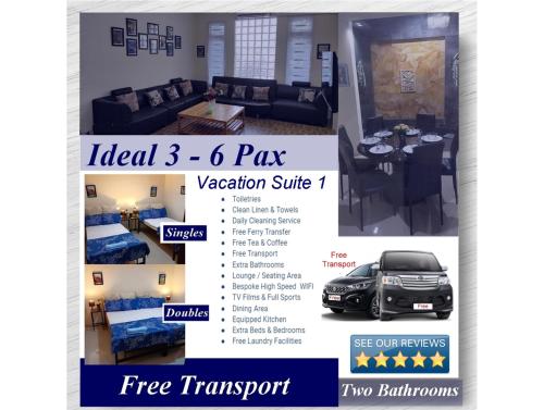 a flyer for a rental home with a car at Family Vacation Suites in Nagoya