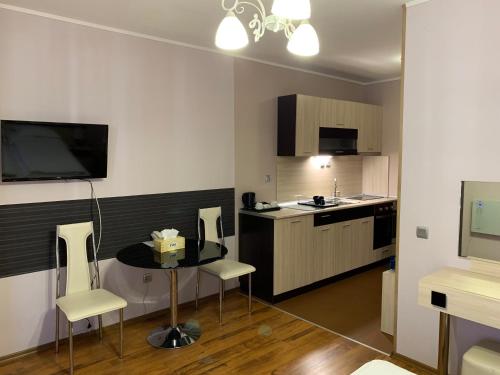 Η κουζίνα ή μικρή κουζίνα στο Lorena’s Apartment Bansko,near Gondola