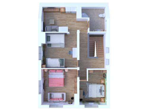 a rendering of a floor plan of aominium at Gîte Les Libellules - 12 personnes - 4 étoiles - Spa in Fresse-sur-Moselle