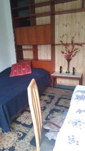 um quarto com uma cama, uma mesa e uma cadeira em Casa Diego em Olivos