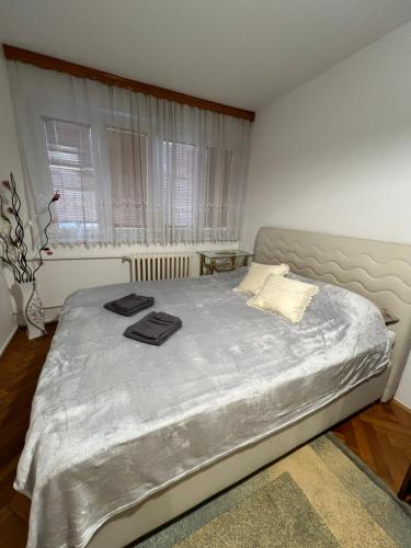 1 dormitorio con 1 cama grande en una habitación en Apartman Crkvice Zenica en Zenica
