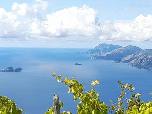 a view of a large body of water with mountains at vecchio west in Agerola