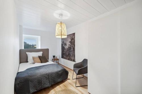 Een bed of bedden in een kamer bij Traumhaftes Apartment Zooviertel