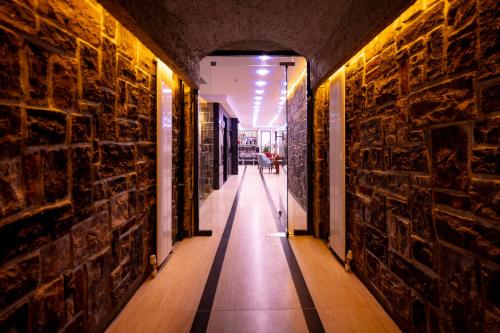a hallway of a building with a hallwayngth at Antusa Design Hotel & Spa in Istanbul