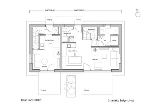 a floor plan of a house at SandDorn 1 und 2 in Pruchten