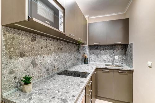 Η κουζίνα ή μικρή κουζίνα στο Dream View Apartments