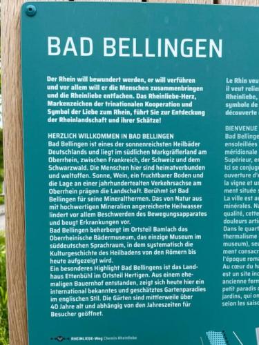 a sign for a bad believing sign on a pole at Vogesenblick in Bad Bellingen