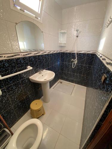 uma casa de banho com um WC e um lavatório em sandy shores camp appartements em Agadir