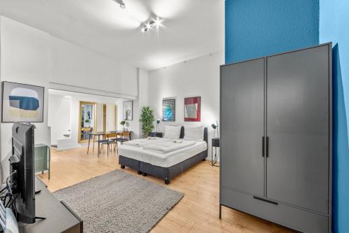 Postel nebo postele na pokoji v ubytování primeflats - Apartment Leberstr 58 Berlin Schöneberg