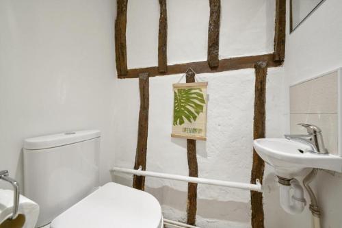 łazienka z toaletą i umywalką w obiekcie Ideal duplex in Canterbury - Sleeps 6 w mieście Canterbury