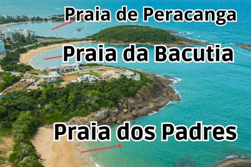 Pohľad z vtáčej perspektívy na ubytovanie Dois quartos com ar a 190 m de praia Paradisíaca