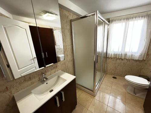 W łazience znajduje się umywalka, prysznic i toaleta. w obiekcie Precioso y Luminoso Piso w mieście Garachico