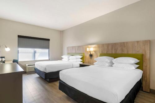 Habitación de hotel con 2 camas y escritorio en Country Inn & Suites by Radisson, Tampa Airport North, FL, en Tampa
