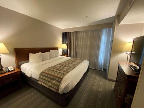 a hotel room with a bed and a flat screen tv at Country Inn & Suites by Radisson, Athens, GA in Athens