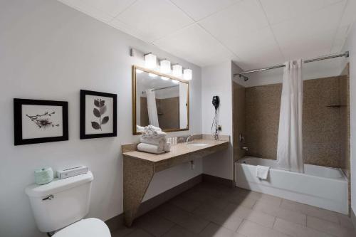 a bathroom with a toilet and a sink and a tub at Country Inn & Suites by Radisson, Augusta at I-20, GA in Augusta