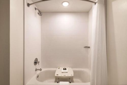 a bathroom with a bath tub with a toilet in it at Country Inn & Suites by Radisson, Sevierville Kodak, TN in Kodak