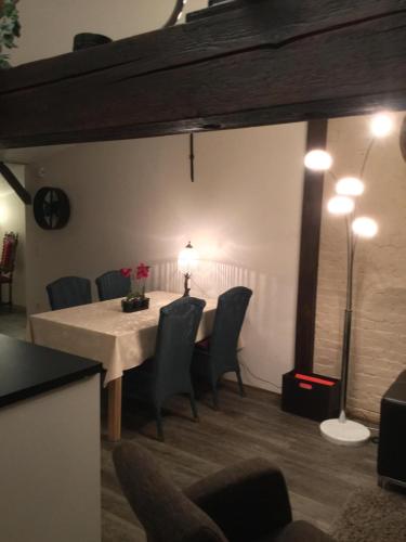 Χώρος καθιστικού στο Mühlenwohnung am Niederrhein