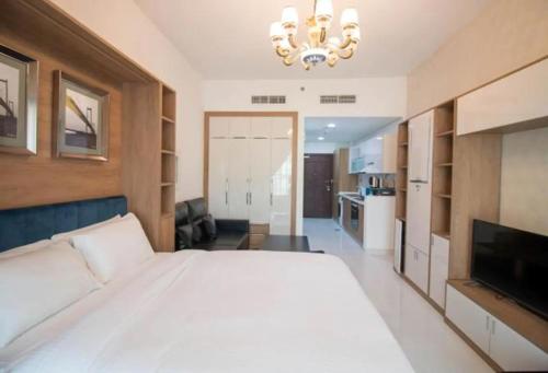 Voodi või voodid majutusasutuse Modern Studio In Resortz Residence - Arjan toas
