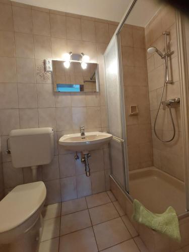 Kúpeľňa v ubytovaní Appartements Bleistattblick