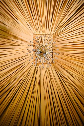 a ceiling with a chandelier in a room at Al centro Luxury Home in Caserta