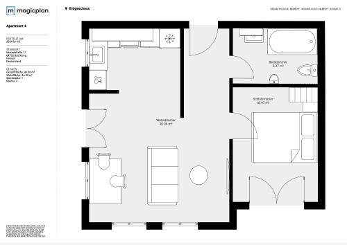 a floor plan of a house at Apartment 4 in Bad König