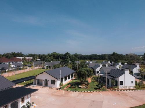an aerial view of a residential neighborhood with houses at Chor Grande Resort in Trat